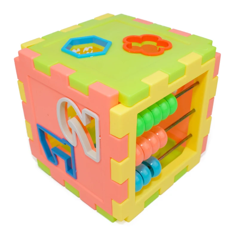 Baby Early Educational Box Toddler Shape Geometry Matching Number Counting Building Blocks Sorting Kids Cube Toy Clock Abacus educational toys