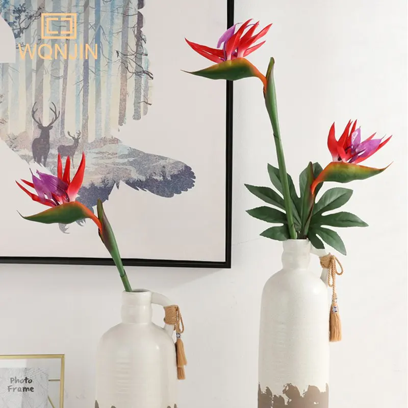 1PC Artificial Bird Of Paradise Flowers Rubber Long Stem Flower Suitable For DIY Home Party Theme Wedding Decor