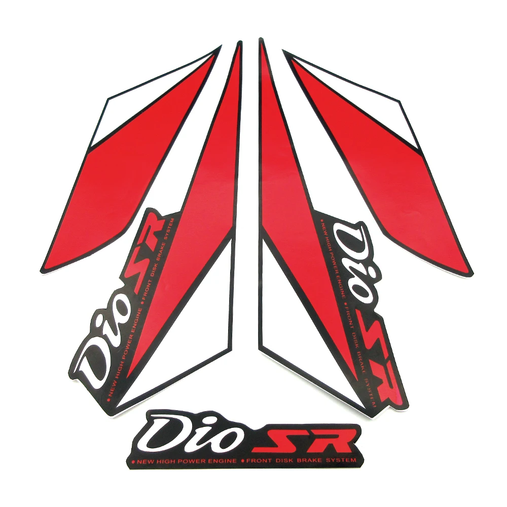 MOFO autocollant de carénage pour moto HONDA DIO50 AF17/AF18/AF27/AF28,  stickers de colle pour moto, scooter, DIO SR - Type Rouge