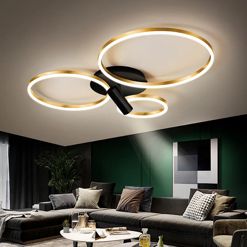 

New Modern led Ceiling lights For Living Room dining room Bedroom Study Room Gold Color Indoor Ceiling Lamp Fixture AC90-260V