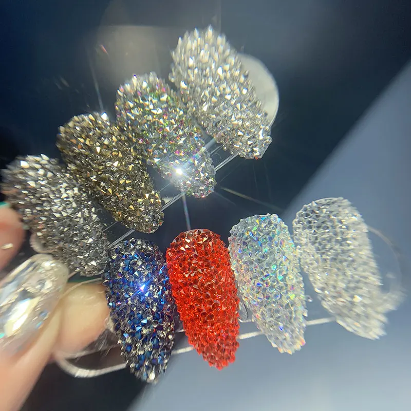 심포니 반짝이 캐비어 손톱 라인 석 요정 마이크로 크리스탈 비즈 3D 네일 아트 액세서리 DIY 픽시 디자인 매니큐어 장식