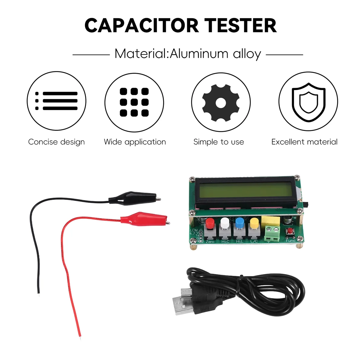 Lc100-A Digital Lcd High Precision Inductance Capacitance L/C Meter Capacitor Tester Frequency 1Pf-100Mf 1Uh-100H Lc100-A + 4