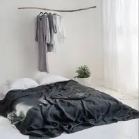 3 PCS 100% Pure Linen Flat Sheet Stone Washed French Linen Solid Color Breathable Durable Bed Sheets for Hot Sleepers