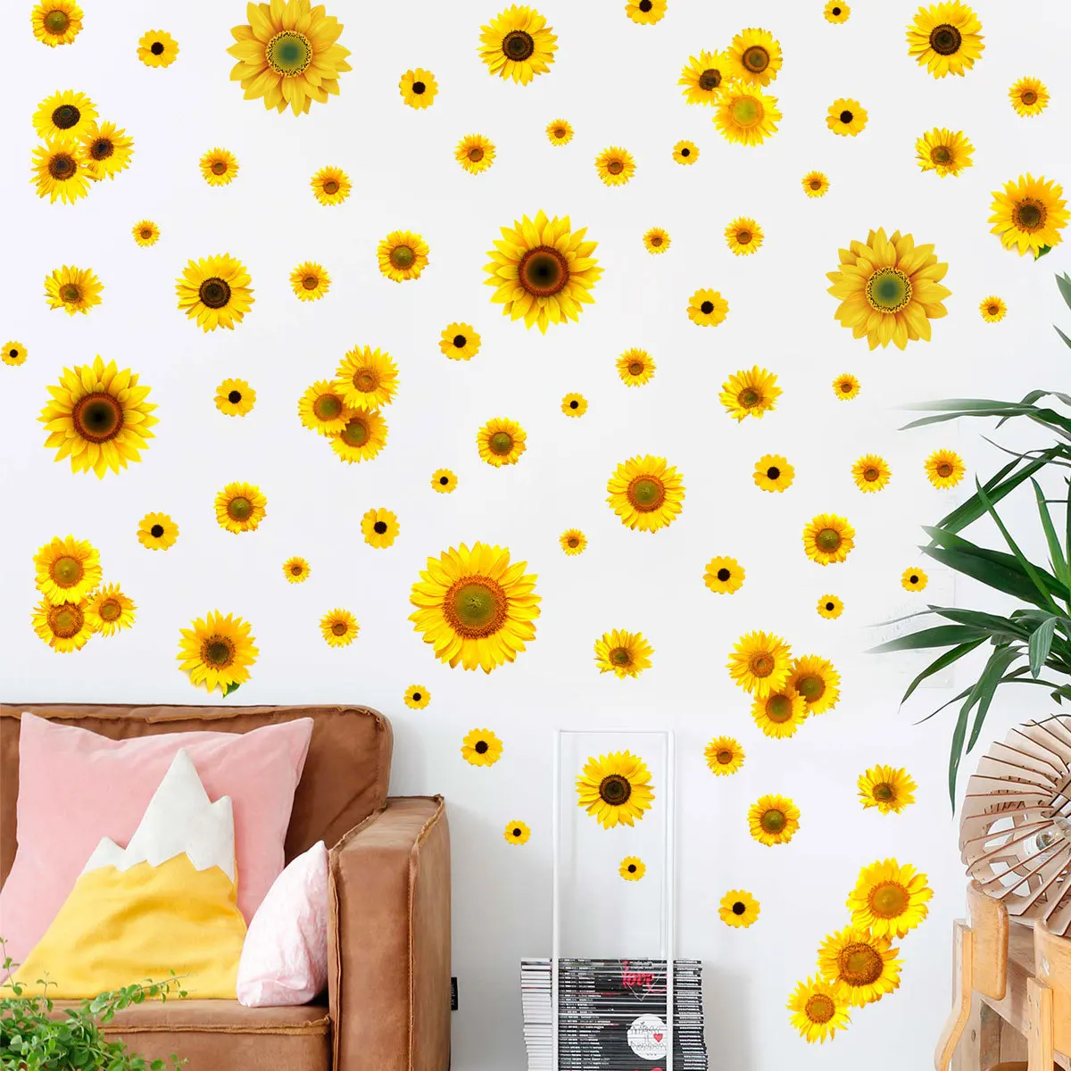 

Sunflower Boho Wall Stickers Decoration Home Decor Accessories Living Room Decorative Decals Bedroom Peel Stick Adhesive Art