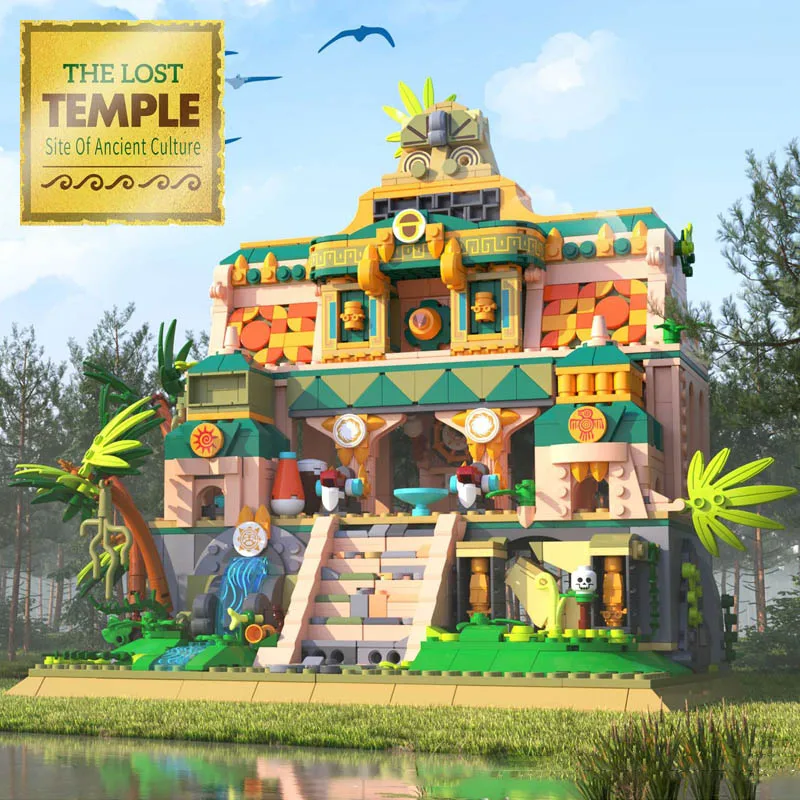 

City MOC The Lost Temple Mini Size Model Building Blocks DIY Street View Architecture Ancient Temples Bricks Toys For Children