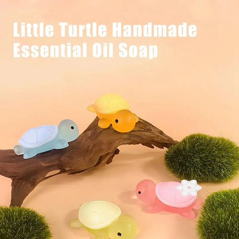 Little Turtle Handmade Essential Oil Soap 4 Pieces Ofcute Little Turtle Moisturizing Soap Children's Cleansing Bath