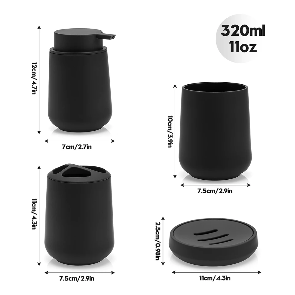 Soap Dispenser Bathroom Accessories Set 4pcs Bathroom Soap Dispenser Toothbrush Holder Cup Soap Dish