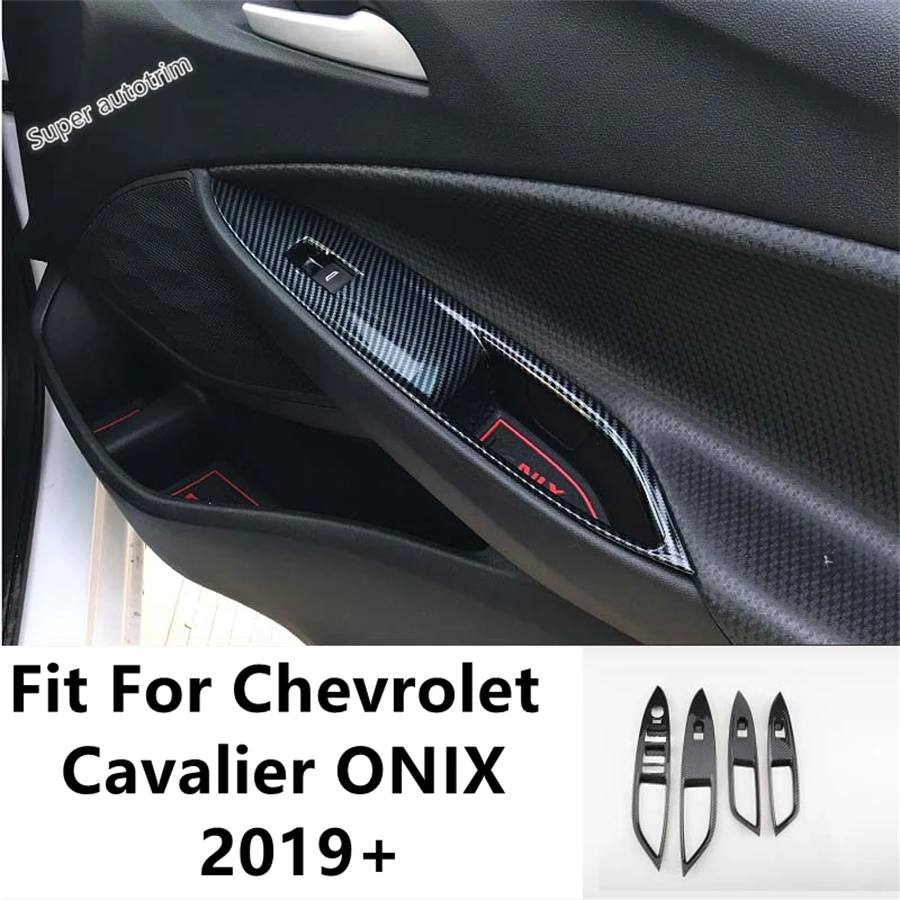 

Armrest Window Lift Button Panel Inner Bowl Frame Cover Trim For Chevrolet Cavalier ONIX 2019 - 2022 Carbon Fiber Accessories ﻿