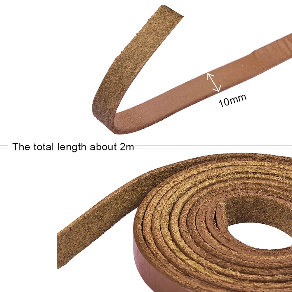 소가죽 가죽끈 가죽 장신구끈 혼합색상 10x2.53mm 2m/색상 2m/롤 2롤/세트