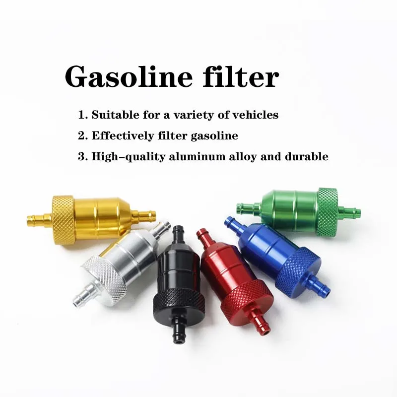 ALUMINUM GASOLINE OIL Accessories Fuel Filter Universal Glass Car  Motorcycle 8mm $12.75 - PicClick AU