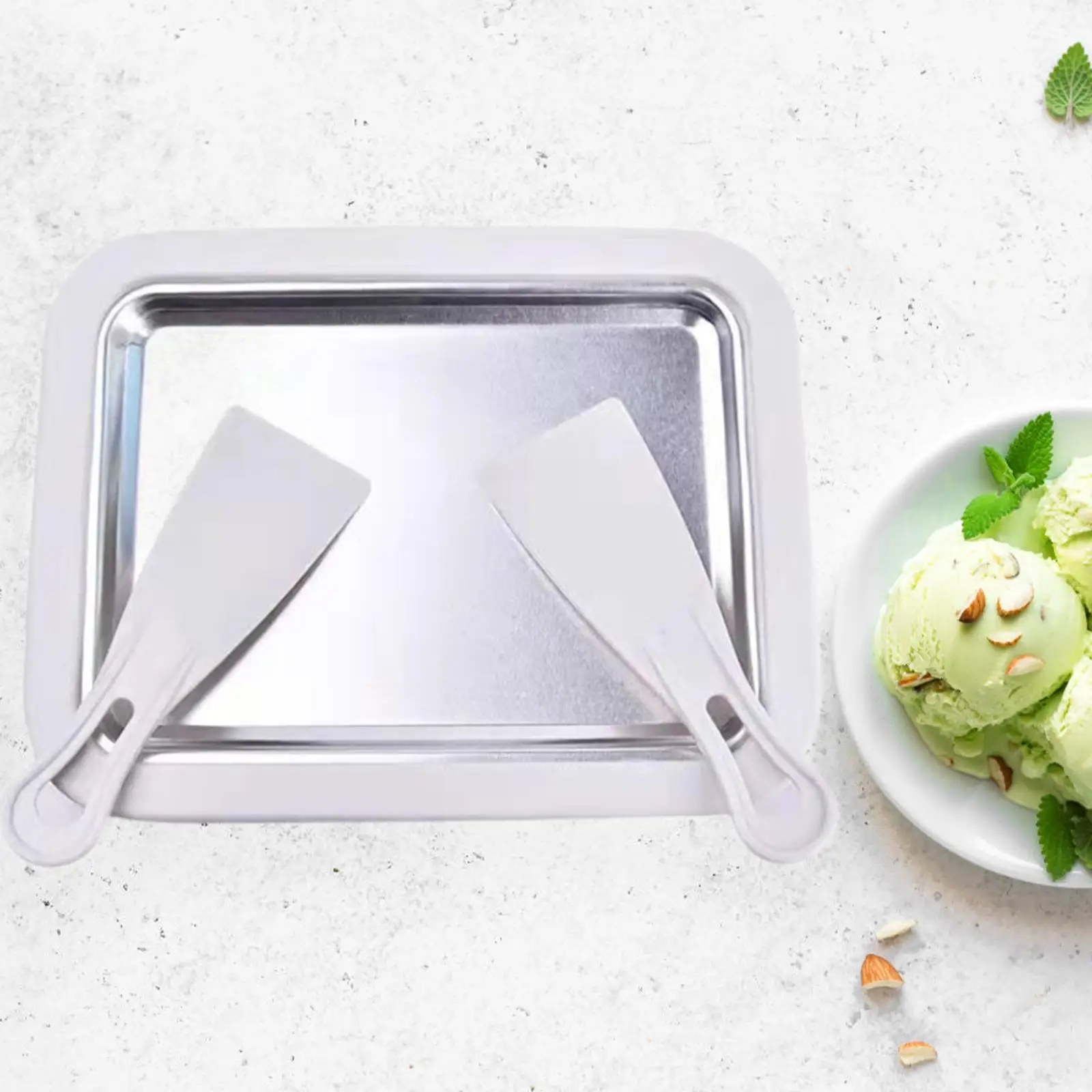 Ice Cream Pan Instant Ice Cream Maker Rolled Cream Sorbet DIY Versatile Gelato Ice Cream Cold Plate Frozen Yogurt Maker Tray