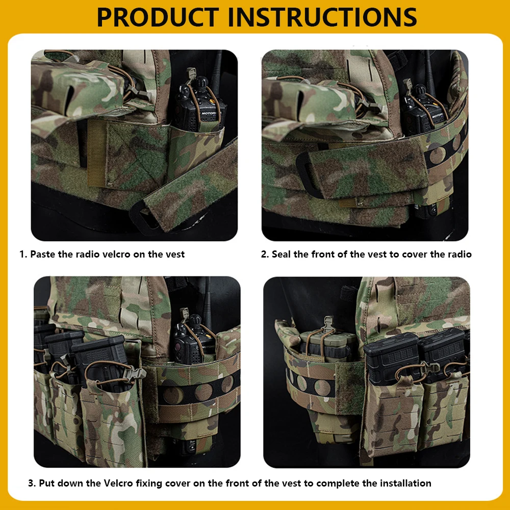 Description Picture 6 of item2 Pcs/set V5 PC Tactical Vest  Accessories V2 Side Pouches for Radio Magazine Tool Box Militar Hunting Vest Tactical Equipment