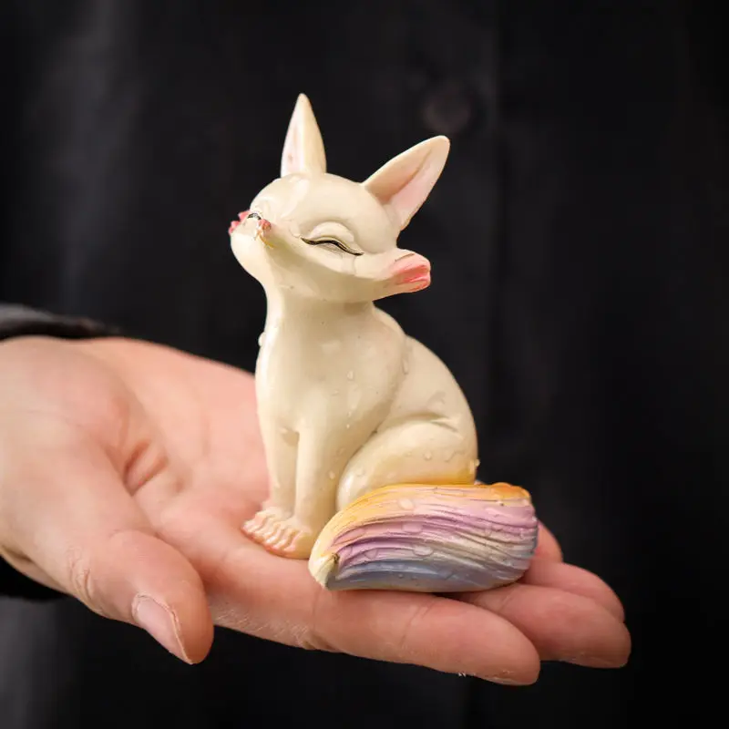 

The Little Fox Color-changing Tea Pet Ornaments Animals Watering Discoloration Tea Pets Office Home Tea Table Tea Pet Ornaments