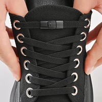 Lacets de chaussures sans cravate de 8mm, lacets à verrouillage à pression sans attaches, lacets élastiques, baskets pour enfants et adultes, lacets plats élargis pour chaussures 3