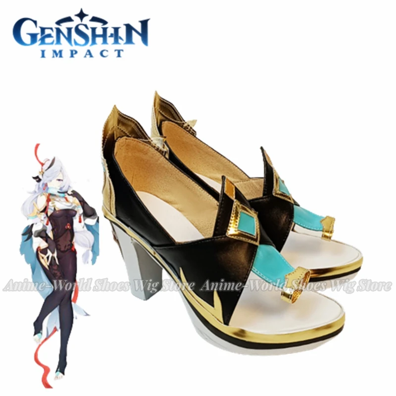 

New Genshin Impact Shenhe Cosplay Shoes Bots Custom Made Halloween Carnival