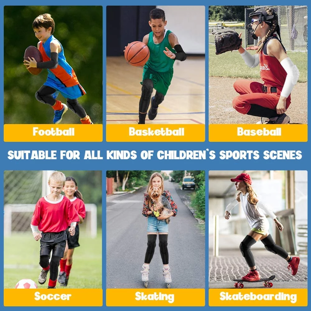 Kids/Youth Sports Honeycomb Compression Knee Pads Guards Protective Gear for Basketball Football Volleyball Cycling Sports Protective Gear
