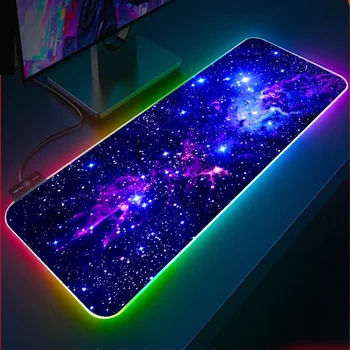 Blue Star Rgb Mouse Pad Gaming Accessories Office Large Mousepad Gamer Anime Desk Mat XXL HD
