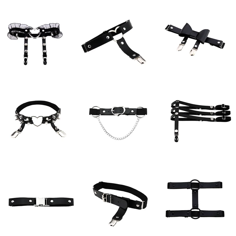 Sexy Women Garter Plus Size Chain Belt Elasticity Harness Heart Leg
