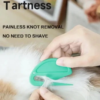 Multicolor Pet Knot Cutter Hair Remover Stainless Steel Painless Safe Grooming Brush for Dogs Cats Effective Shedding Comb Tool