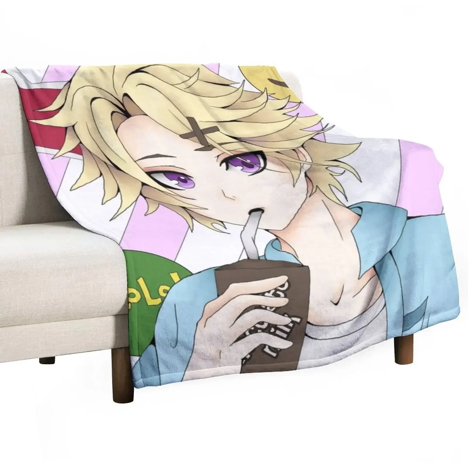 

Yoosung Kim Throw Blanket Plaid Plaid on the sofa Cute Plaid Cute Blankets