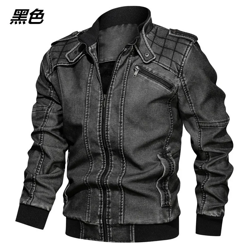 Mens PU Leather Jacket Men Fashion Motorcycle Jackets Mens Causal Oversized Cotton Casual Black Blue Jacket Man Outerwear Coat leather jackets men winter jacket