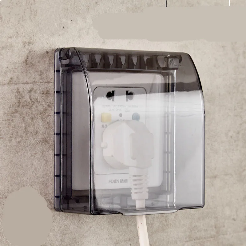 Self-adhesive 86 type wall socket waterproof box nail-free glue paste Doorbell board panel Cover switch Button protection Cover