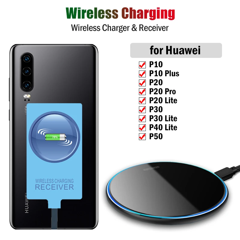 Qi Wireless Charging for Huawei P20 Pro P30 P40 Lite P50 P10 Plus Wireless  Charger Pad Mount USB Receiver Type C Adapter|Wireless Chargers| -  AliExpress