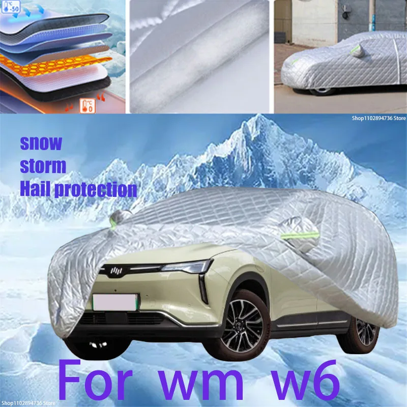 

For wm w6 Outdoor Cotton Thickened Awning For Car Anti Hail Protection Snow Covers Sunshade Waterproof Dustproof