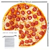 1pc Ham Pizza Print Blanket, Funny Food Flannel Round Blanket, Soft Warm Throw Blanket Nap Blanket For Couch Sofa 2