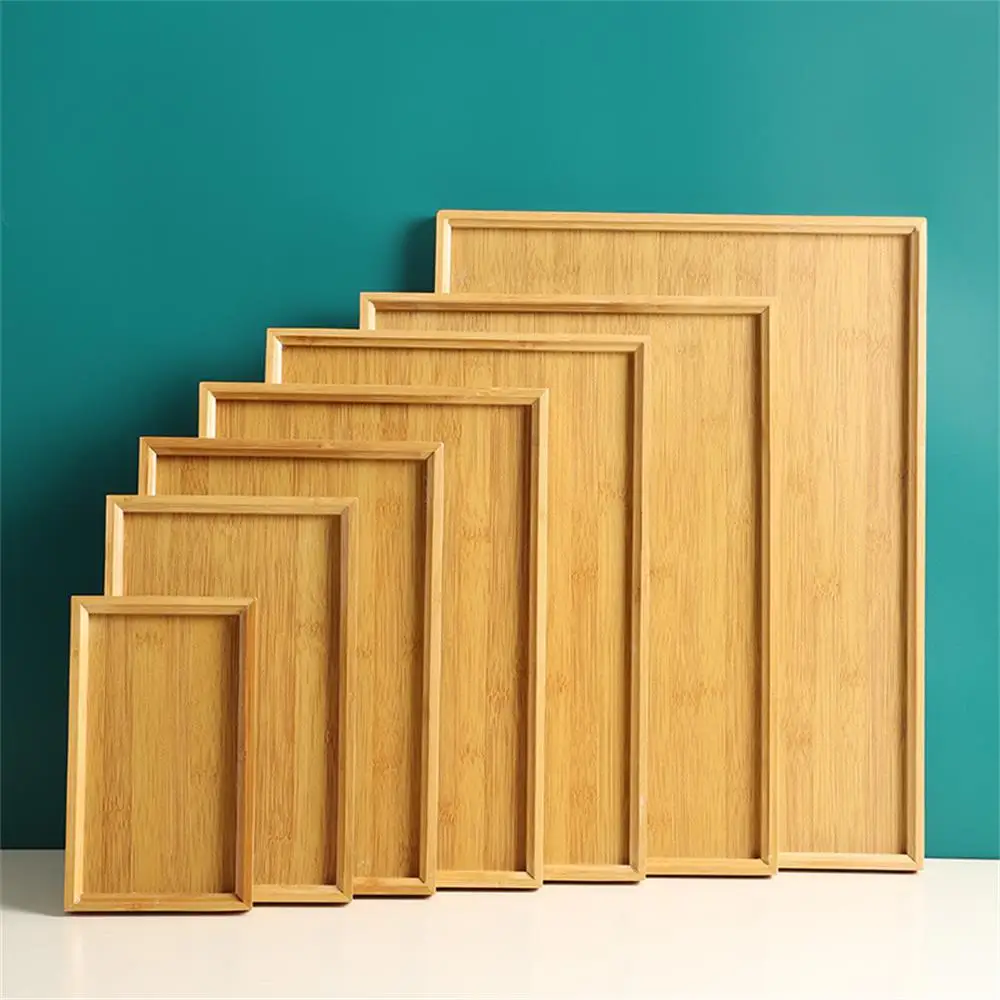 Wooden Tray Wooden Tray High-value Rectangular Solid Wood Tea Fruit Snack Desktop Storage Tools Homehold Restaurant Utility