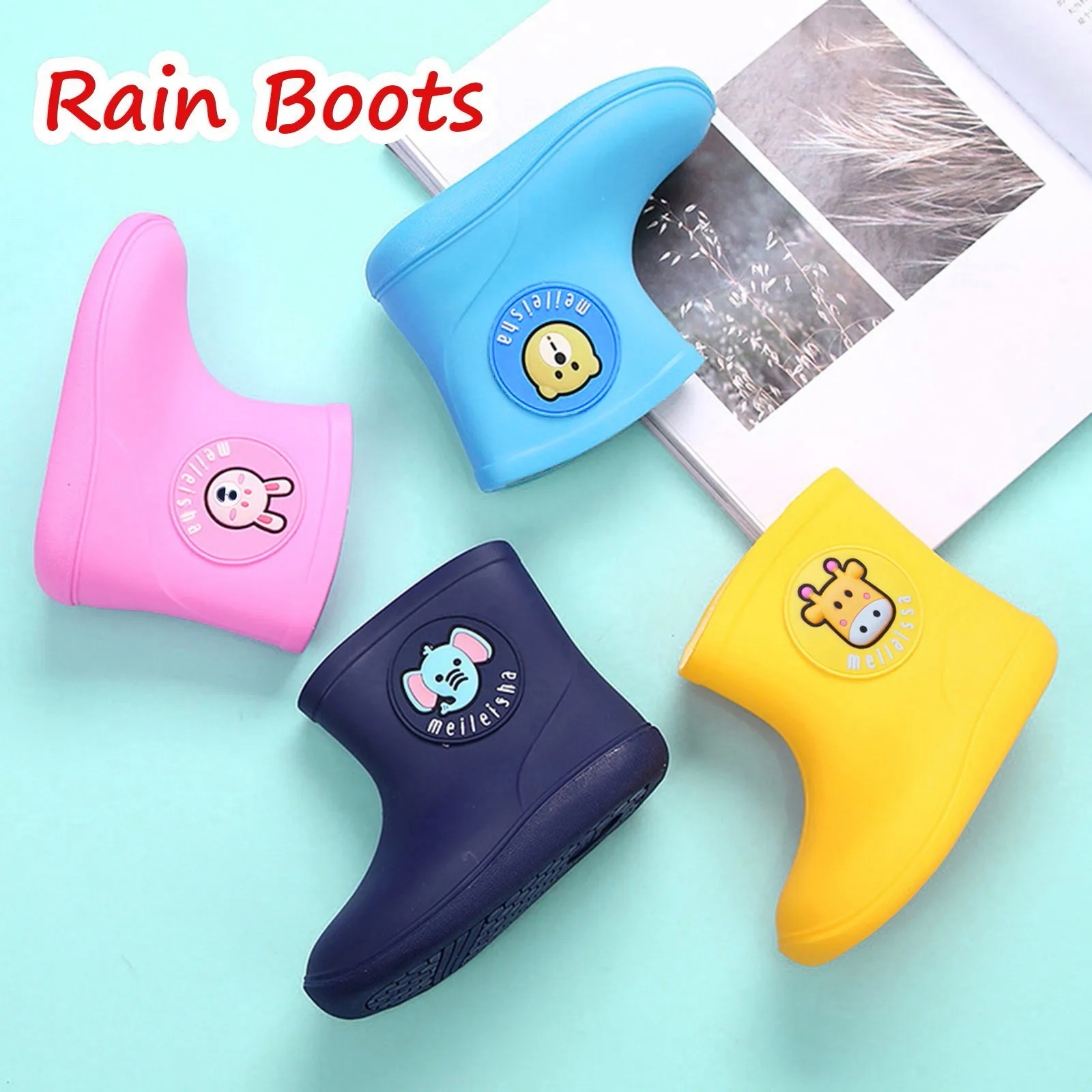 Cartoon Boots Kids Rain Boys Toddler Girls Rubber Baby Shoes 7c Boy Snow Boots baby shoes baby boots