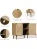 LuxenHome 31" Sideboard Buffet Cabinet with Storage Seagrass Boho Accent Cabinet Mid Century Modern Small Sideboard Stor 6