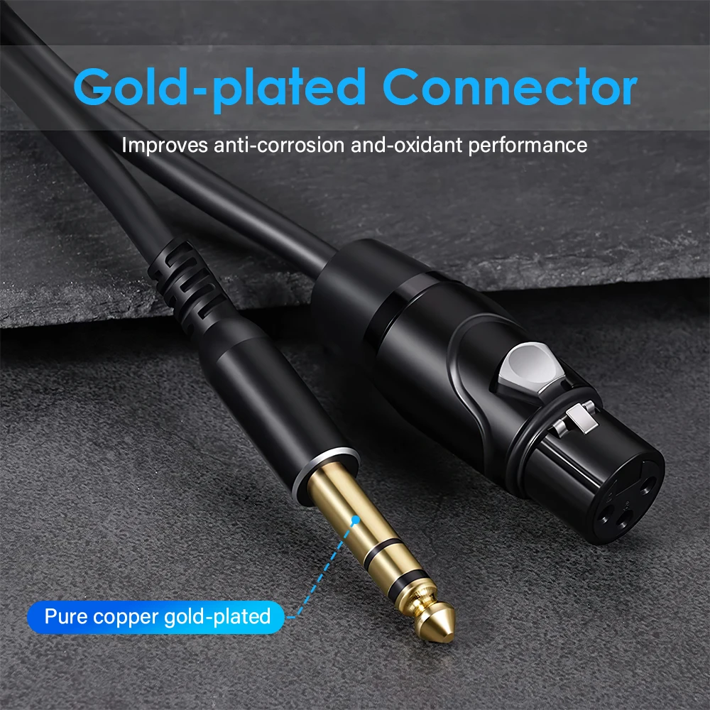 Premium 1/4 Inch TRS to XLR Female Balanced Audio Cable for Professional Instruments and Studio Equipment