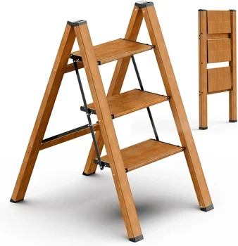 3 Step Ladder, Folding Step Stool with Anti-Slip Wide Sturdy Pedal 1