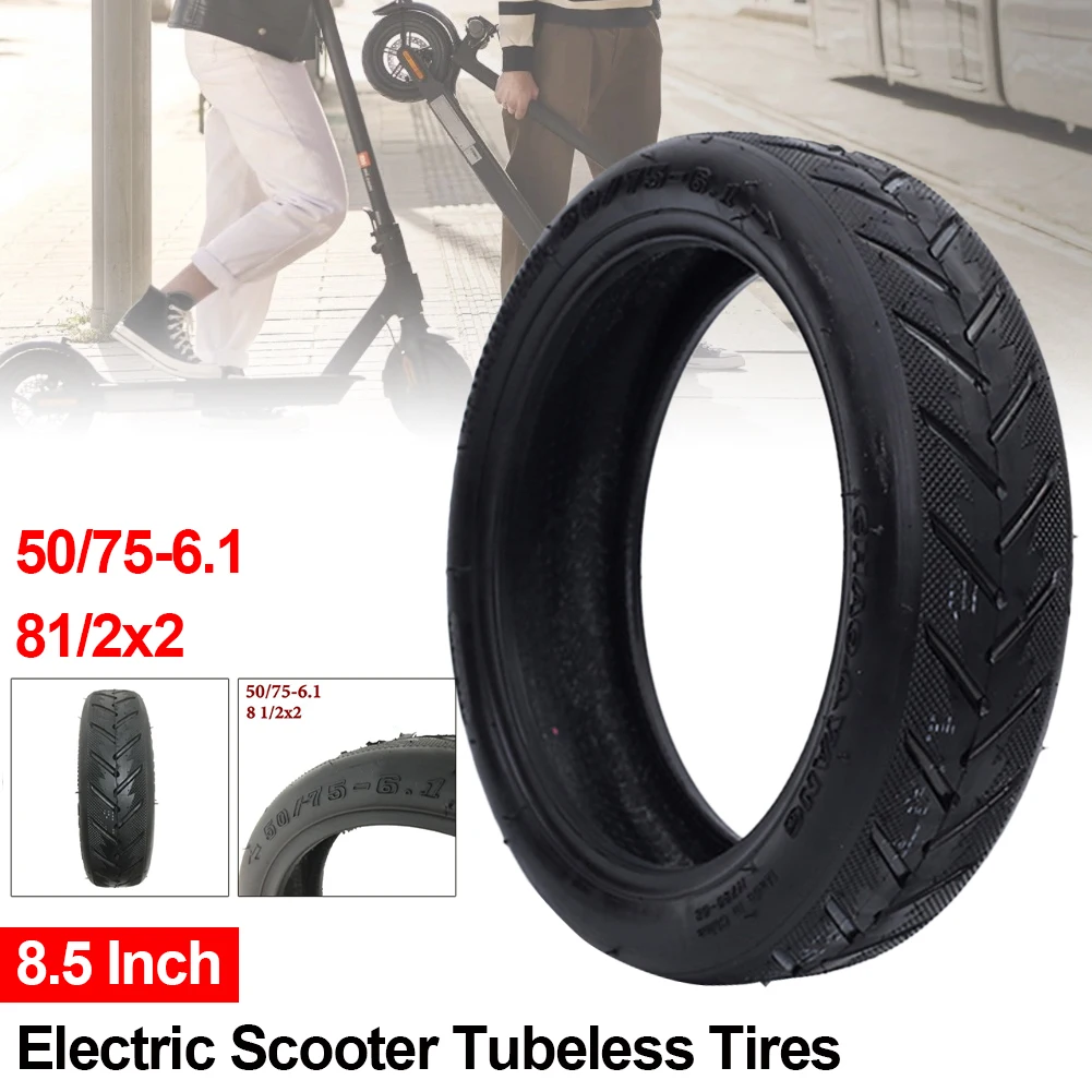 

8.5 Inch Electric Scooter Inflatable Tires 50/75-6.1 Rubber Durable Scooter Tire Explosion-Proof Tubeless Tires for Xiaomi M365