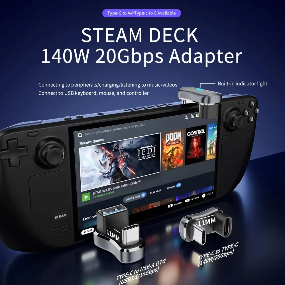 รูปสินค้า อะแดปเตอร์ USB-C 180° ชาร์จเร็ว 140W 20Gbps