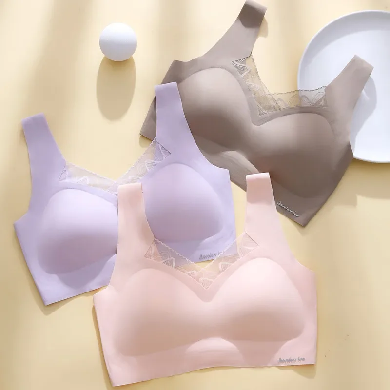 

No Underwire Beautiful Back Halter Bra All in one Bra Student Girl Bottom Wrap Women Push up Top Vest Style