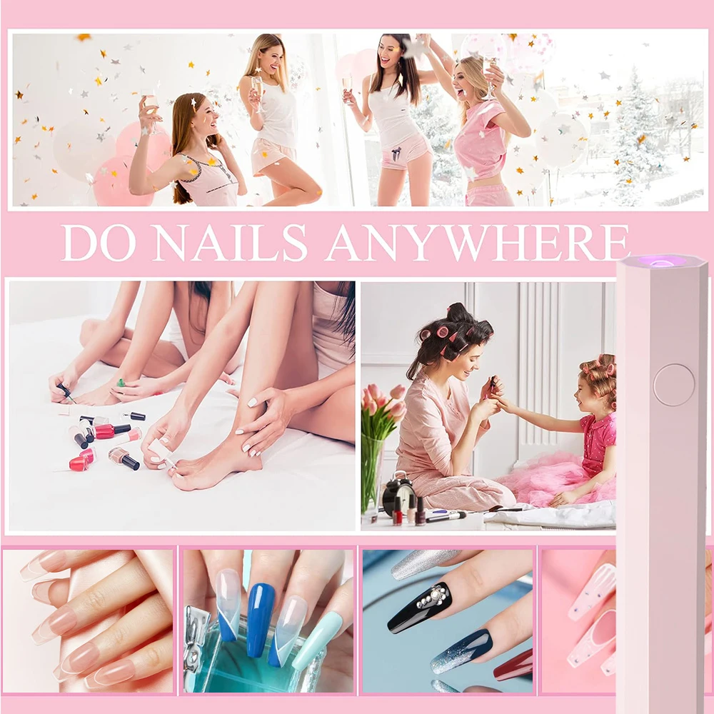 LINMANDA Mini UV Nail Lamp for Gel Nails Handheld UV Light for Nails Led Nail Lamp 3W Nail Dryer for Curing Gel Polish Nail 6