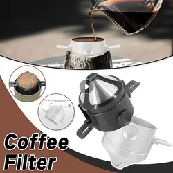 Coffee Filter 304 Stainless Steel Double Layer Easy Clean Reusable Coffee Funnel Hand Drip Coffee Dripper Kitchen Accessories