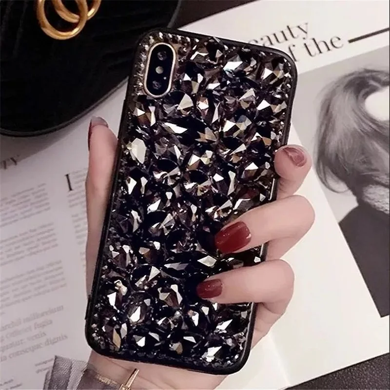 Korean Bling Crystal Diamond Phone Case with Stone Accents