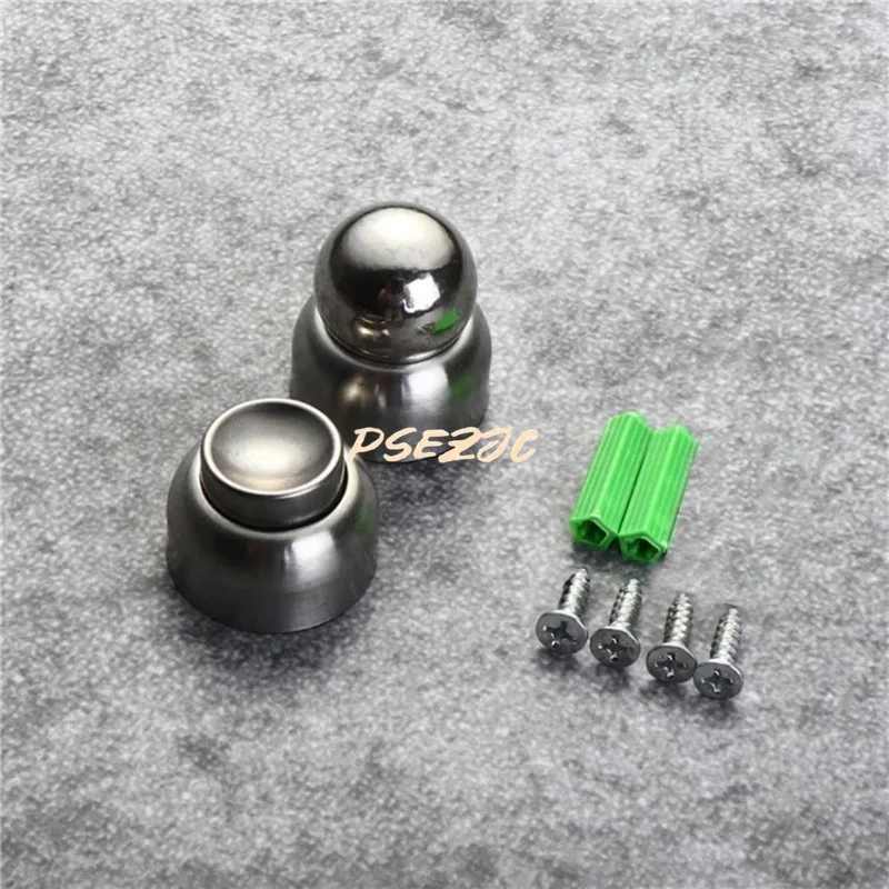 Stainless Steel Mini Bedroom Door Stops With Screw 1 Set 5.3CM Strong Magnetic Door Stoppers Bathroom Doorstop Wall Protection
