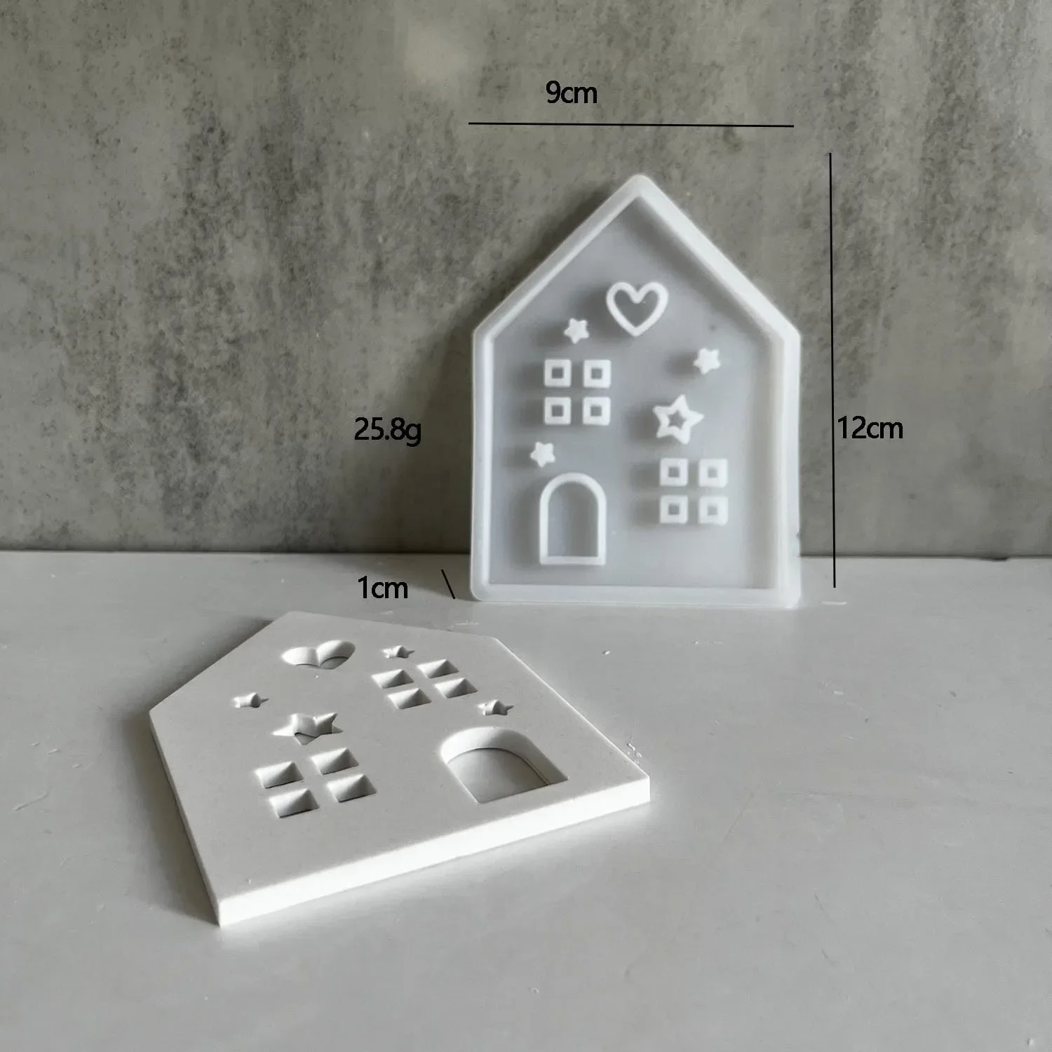 3D Hollow Splicing House Silicone Mold DIY Star Love House Ornaments Lighting Candle Holder Cement Mould silicone mold