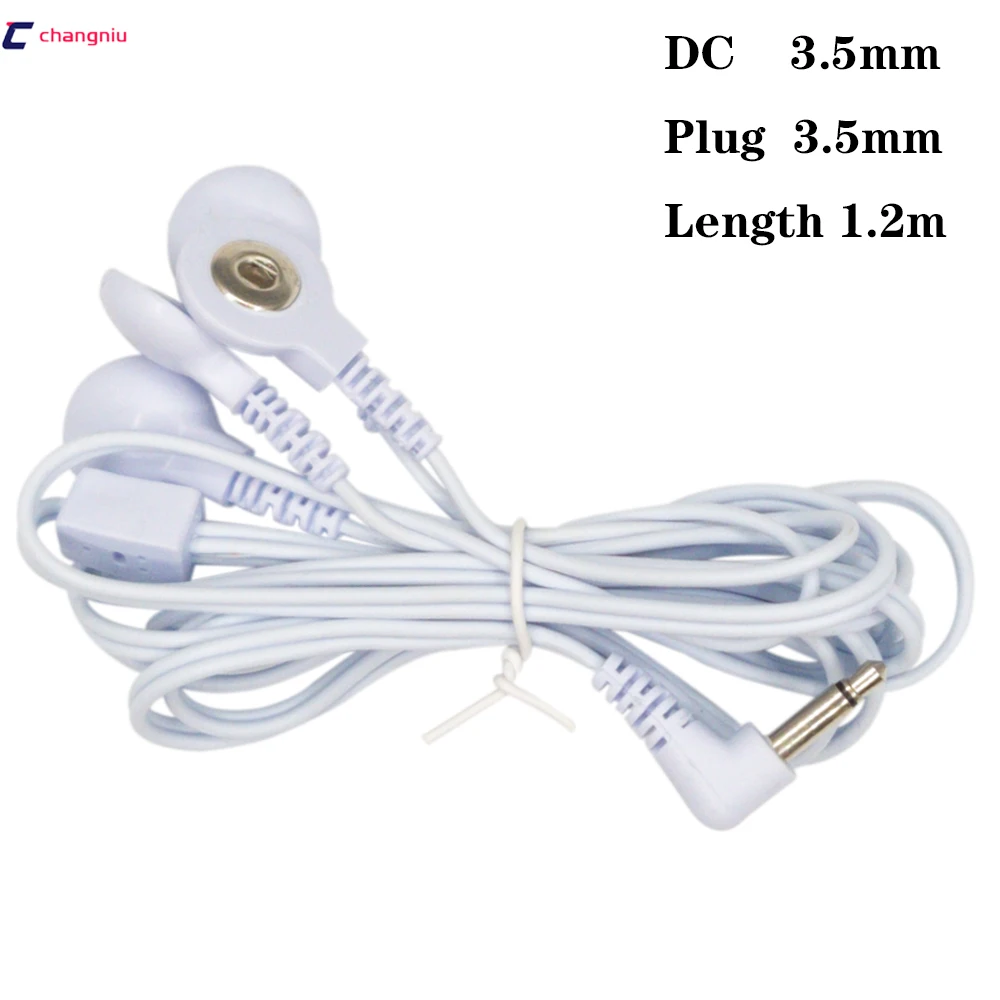 

DHL Freeshipping 4 in 1 DC 3.5MM electrode wire/cable plug 3.5mm button for tens ems digital therapy machine