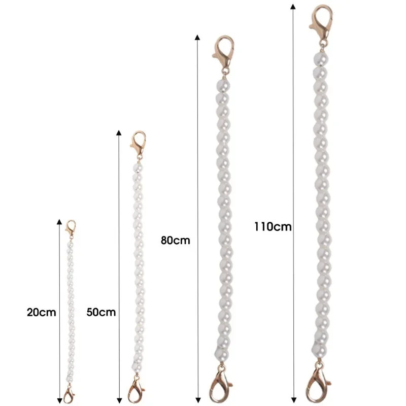 Pearl Bead Phone Chain 8mm Pearl Crossbody Strap with Tether Tether for Smartphone Replacement Handbag Purse Chains Accessories