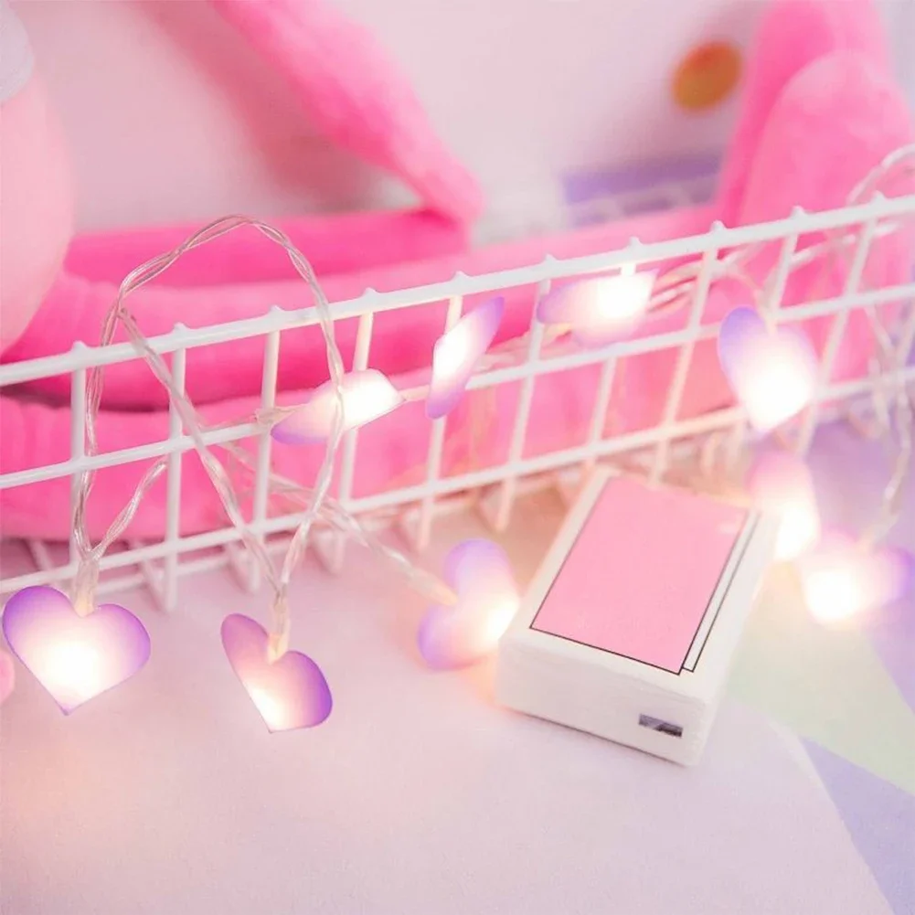 Romantic LED Colorful Heart String Lights Valentine's Day Party Wedding Room Atmosphere Decorations