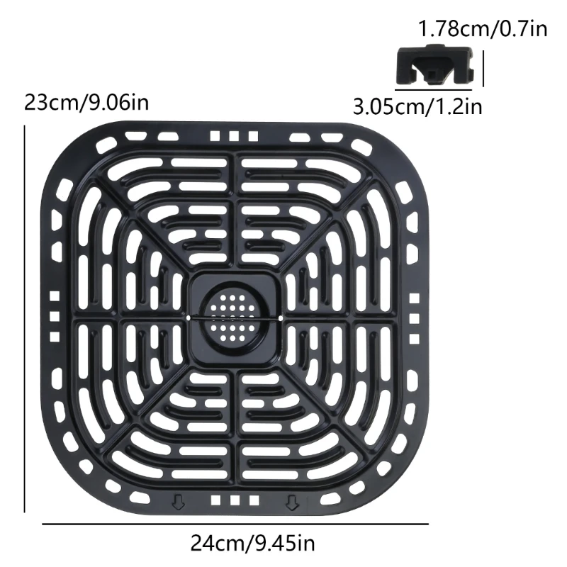 Square Tray 4QT Air Fryer Grill Plate Pans Nonstick Dishwasher Safe Stainless Accessory Fit for Cooking Pizza Vegetables