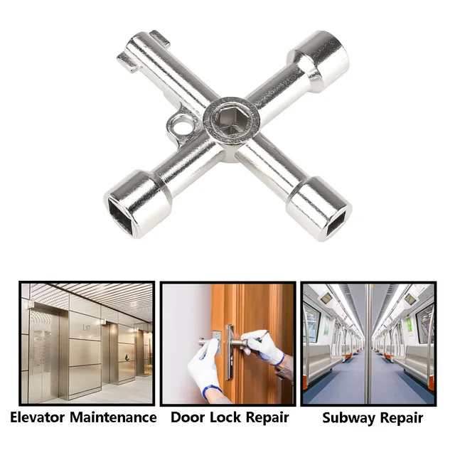 Chiave Universale 4 Vie - 2 Pezzi Per Rubinetti E Contatori | Multifunzione Con 6 Forme Diverse - Foto 8