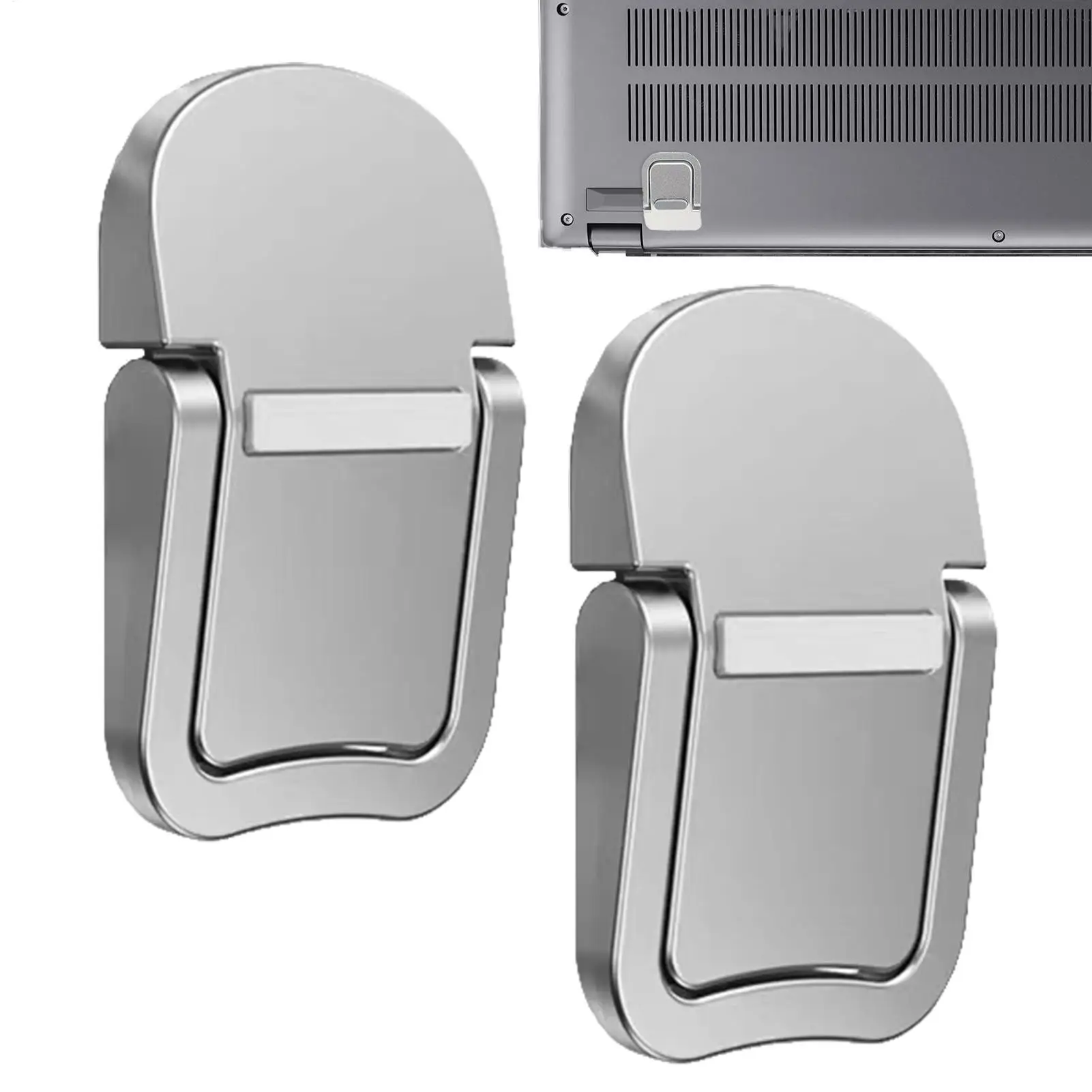 2pcs 미니 노트북 스탠드 조정 가능한 각도 보이지 않는 노트북 라이저 스탠드 Macbook 용 자체 접착식 휴대용 노트북 홀더 다리