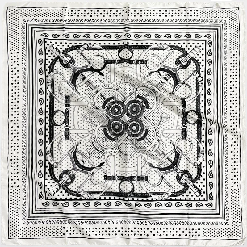 

Imitation Silk Scarf Man Women Vintage Satin Printing Big Shawl Stole Hijab Four Seasons