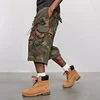 Destroy Camouflage Grinding Washed Cropped Pants Ripped Shorts Loose Wide-leg Shorts 2